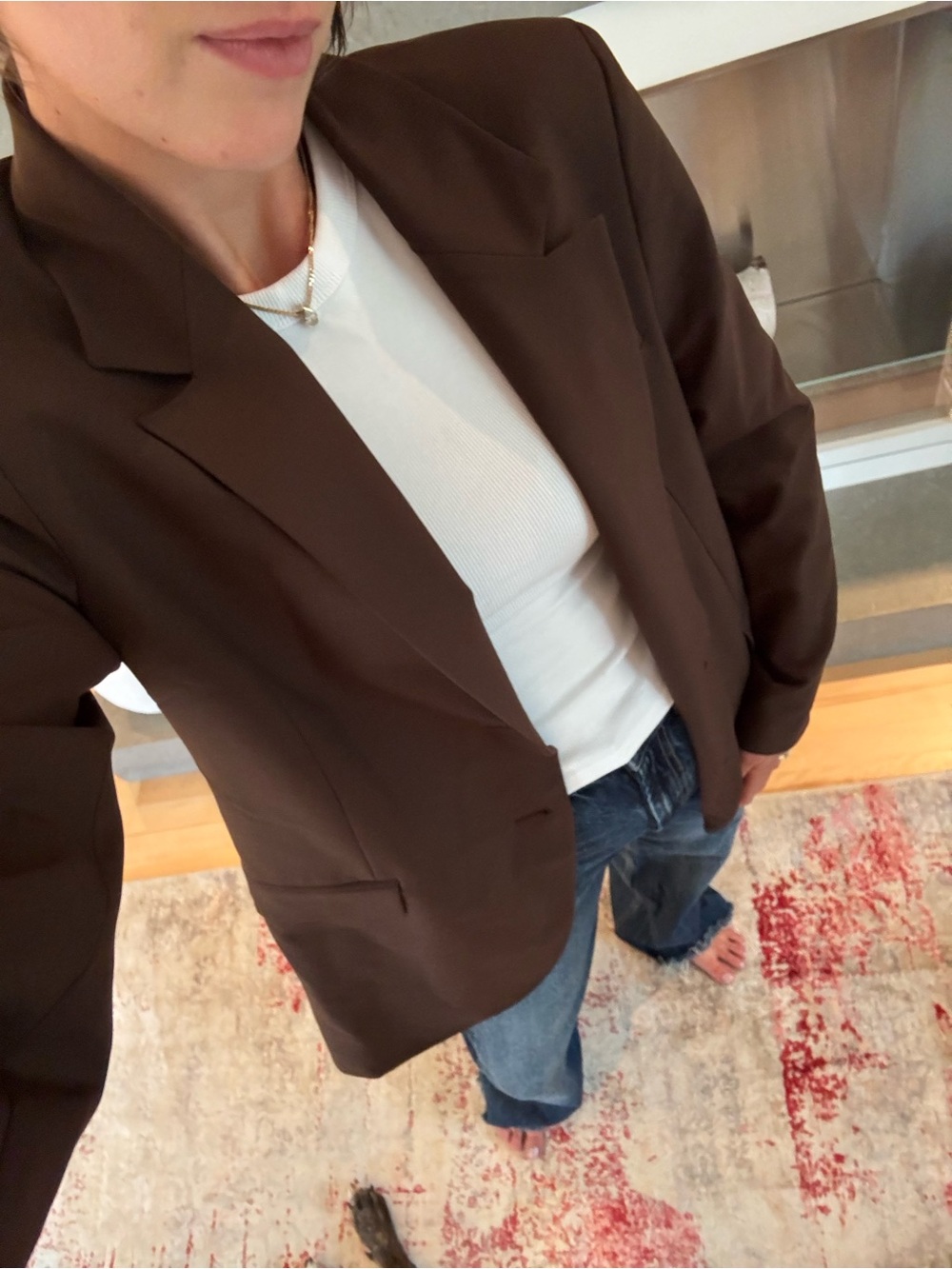 Zara Brown Women's Tailored Blazer - Classic Single-Breasted Jacket